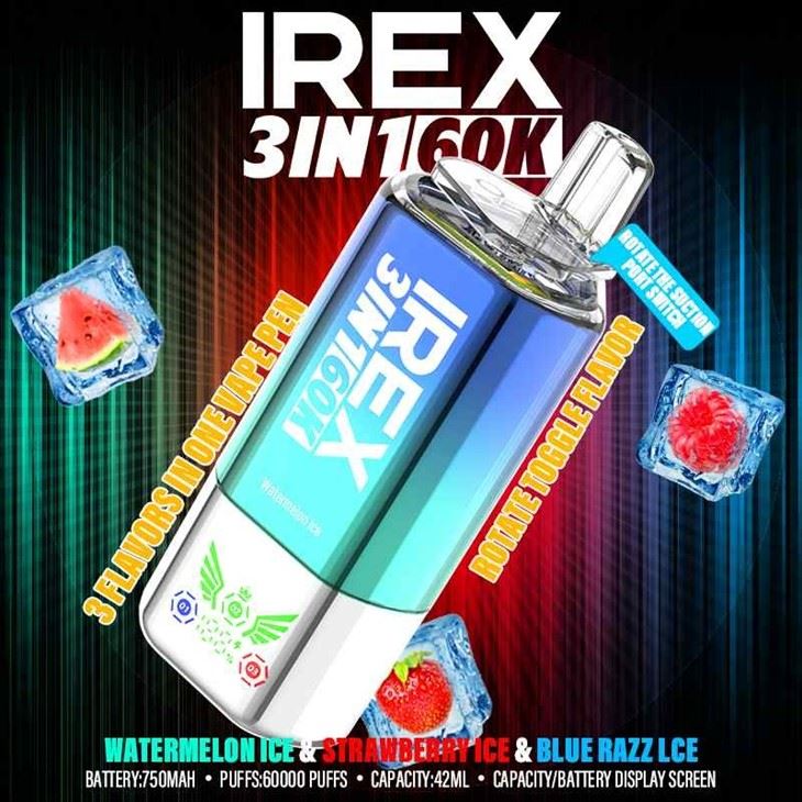 Watermelon ice & Strawberry ice & Blue Razz lce_IREX 3in1 60000 Watermelon ice & Strawberry ice & Blue Razz lce_IREX 3in1 60000