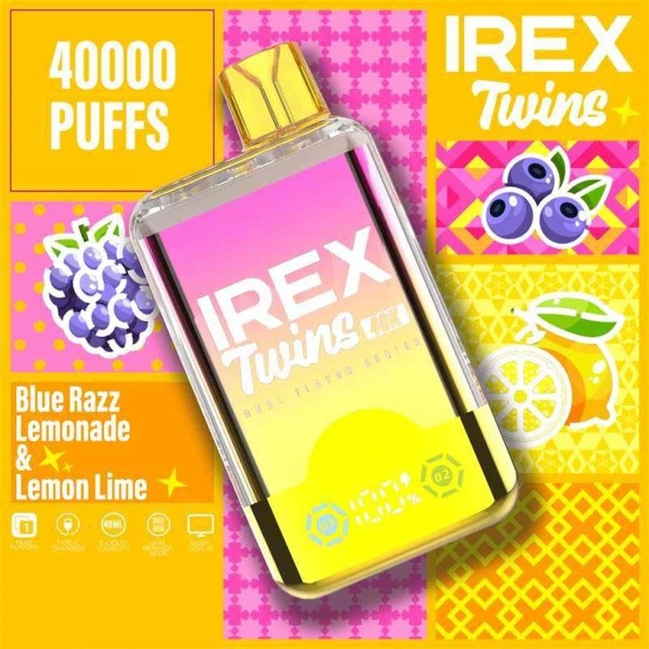 Blue Razz Lemonade&Lemon Lime_IREX TWINS 40K Puffs