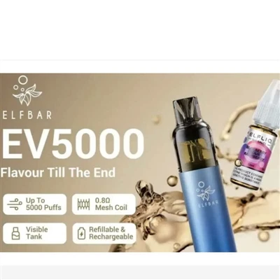 ELFBAR lanza un cigarrillo electrónico recargable EV5000 en el Reino Unido, c...