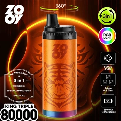 Cigarrillo electrónico-desechable de 3-in-1 80000 calada ZOOY KING: establece...